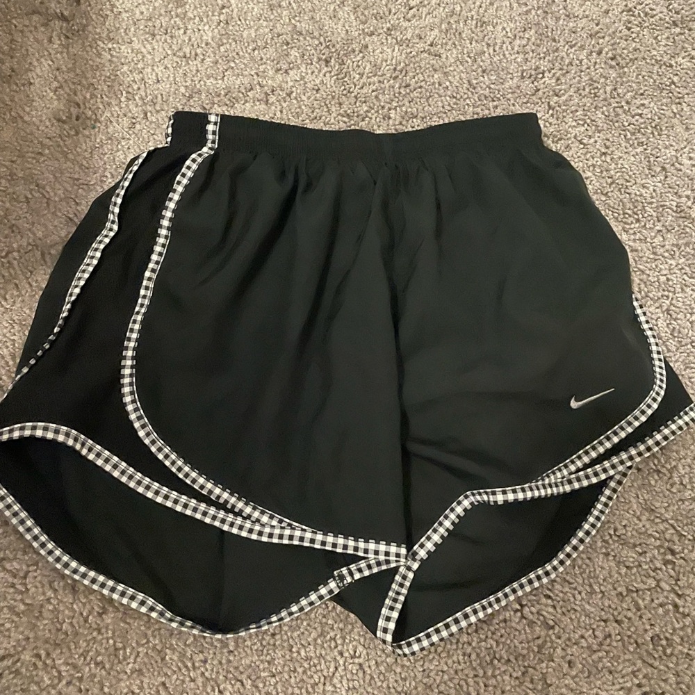 Nike Black Athletic Shorts with Chevron Trim